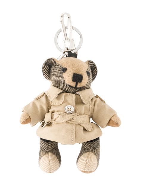 Burberry: Gray Thomas Bear Keychain 